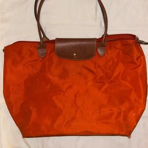 Longchamp orange tote bag